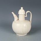 Song Dynasty Ding Kiln Lotus Petal Pattern Dragon Head Ewer Porcelain Wine Pot