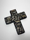 Vintage Ogazon Cross Mexican Folk Art 3d Milagros Wood Cross Antique  5 75    X 5   