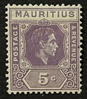 Travelstamps  1938 Mauritius Stamps Scott  214 - 5 Cent Kgvi Mint  Mogh