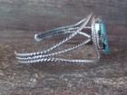Navajo Indian Sterling Silver   Turquoise Bracelet - M  Thomas Jr 
