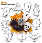 Halloween Cookie Cutters Set 9 Pieces  Metal Shapes 9  Silver