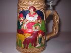 Vintage German Style Ceramic Pewter Lidded Beer Stein Brand New Rare To Find New