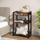 Book Shelf Small Bookshelf  3-tier Wood Bookcase Industrial Bookshelf With Edge 