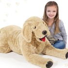Brown - Goesar Giant Dog Stuffed Animals Fluffy Labrador Large Stuffed Dog