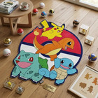 Pokemon Pikachu Squirtle Anime Area Rug Kids Bedroom Living Room Floor Mat