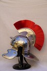 Roman Centurion Helmet With Red Plume   Medieval Armor Replica   Handcrafted Ste