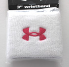 Under Armour 3  Wristbands Singlewide Adult Osfm White team Pink