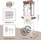 12oz Retro  Popcorn Machine With Rolling Cart 3 Control Switches   3 Candy Boxes