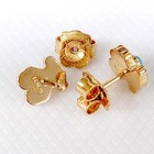 Tous Authentic Sv925 Earrings Super Power Bear 8mm X 7mm Turquoise Blue Gold