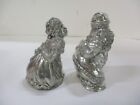 Vintage Pewter Kirk Stieff Williamsburg Christmas Santa Salt And Pepper Shakers