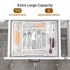 Extra Large Adjustable Silverware Organizer     Bpa-free  Food-safe Utensil Tray