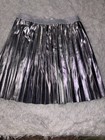 Crewcuts Girls Sz  Xl Silver     Faux Leather    Pleated Skirt  New W  Tags  Cute
