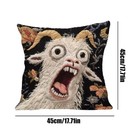 Surreal Art Screaming Goat Linen Pillow Covers Cushion Case Housewarming Gift