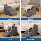 3-step Dog Ramp And Stairs For Sofa And Chair - Non-slip Sturdy Pet Steps For Sm