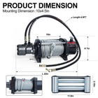 Tekstap 15000lbs Hydraulic Winch steel Cable 0 4in X 78ft gear 15000  Black 