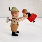 Vintage Schuco Wind Up Bavarian Dancing Boy   Girl With Key Works - See Video   
