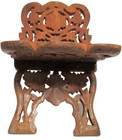 Vintage Hand-carved Wood Folding Book Holder Or Display Stand India  9