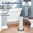 Freestanding Toilet Paper Holder Stand Black Storage For 3 Rolls Bathroom Tissue