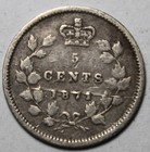 Canada 1871 Silver 5 Cents  Reverse Scratch  Queen Victoria  c521 