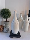 Set Of 3 White Decanters  Vintage Look  2 Wine Decanters  1 Aqua water Decanter