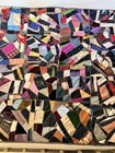 Antique Victorian Crazy Quilt 1903 Vintage Abstract Design Patchwork Quilt  tear