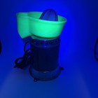 Sunkist Juicit Electric Juicer Uranium Vaseline Glass Jadeite Green Glows Vtg