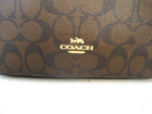Coach Signature Shoulder Bag Brown Coated Canvas Black Leather F29209 New
