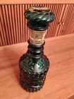 Vtg Jim Beam Bourbon Decanter Ky 1968 Green Glass Stopper Empty W beam tax Label