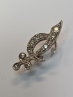 Scimitar Lapel Pin Shriner Freemasons 14k Gold Encrusted W  Diamonds Screw-back