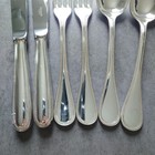 Christofle Perles 6pcs Silverplate Flatware Table Knife Fork Spoon Excellent    
