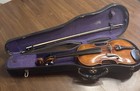 Antique Acoustic Violin Brown Varnish 4-string Chinrest  Tuner Case Bow Rosin
