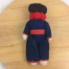 Vintage Ethnic Fabric Doll Blue Outfit Red Scarf Thailand  Traditional