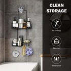 Hanging Shower Caddy  Rustproof Overhead Organizer With Hooks For Towels