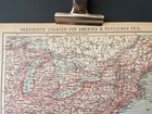 Usa East Coast  Rare Antique Brockhaus Map Print From 1900 s Free Postage