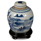 Us Seller - Blue And White Porcelain Scenery Chinese Jar