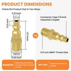 1 4-inch Npt Brass Industrial Air Coupler Quick Connect Plug 4 Pieces