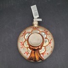 Vintage Hand Painted Polish Glass Bronze Copper Christmas Ornaments