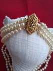 Vintage 14k Gold 3 Strand Pearl Necklace  Bracelet   Earrings Set   Loose Pearls