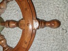  12  Vintage Boat Ship Steering Wheel Brass Hub Wood Wooden Decor Nautical