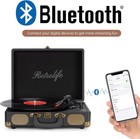 Portable Bluetooth Vinyl Record Player With 3 Speed Belt-driven Turntable