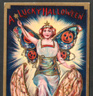 Authentic   A Lucky Halloween Fairy Magic Wand Fortune Nutshell Jol B37 Postcard