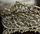 Vintage Brass Filigree Letter Holder  Heavy   Ornate  C 1900-1930