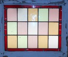 Coloful Squares Old English Leaded Stained Glass Window 21 1 2 x 18 