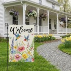 Spring Garden Flag Floral Hummingbirds 12x18 Inch Double Sided Small Seasonal Ho