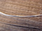 Southwestern Jewelry Sterling Silver Box Chain Necklace 18  Long X 0 8 Mm