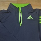 Adidas Boys  size 5  Kid Quarter-zip Long Sleeve Pullover Jacket - Navy   Green