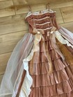Vintage Victorian Fairy Renaissance Girls Dress Lace 8 Medium Gown