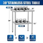 24  X 30  Stainless Steel Work Table Commercial Prep Table With Backsplash New
