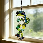 Handmade Acrylic Frog Suncatcher  Whimsical Window Hanging Decor