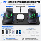 3 In 1 Magnetic Wireless Charger Pad For Iphone 17 16 15 14 13 12 Series  Fast W